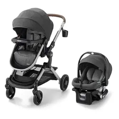 Graco Modes Nest Travel System, 3-in-1 Modular Carseat Stroller Combo, Includes the SnugRide DLX Infant Car Seat and Baby Stroller, Adjustable Slide2Me Car Seat Carrier to Toddler Stroller, Sullivan