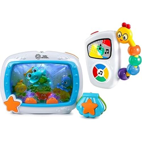 Baby Einstein Sea Dreams Soother Musical Crib Toy and Take Along Tunes Musical Toy Bundle for Newborns and Up