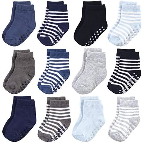 Touched by Nature Unisex Baby Organic Cotton Socks with Non-Skid Gripper for Fall Resistance