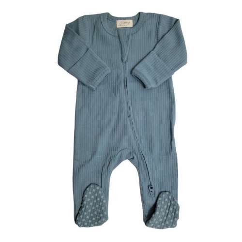 Organic Cotton Ribbed Baby Sleeper: Two-Way Zipper, Foldover Sleeves