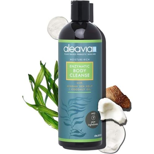 Aleavia Body Cleanse – Organic & All-Natural Prebiotic Body Wash – Fragrance-free and Sulfate-Free Enzymatic Body Cleanser – 16 Oz.