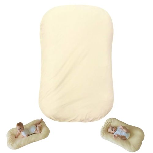 Baby Nest, Baby Lounger, Organic Cotton Lounger for Baby, Breathable Portable - (Cream)