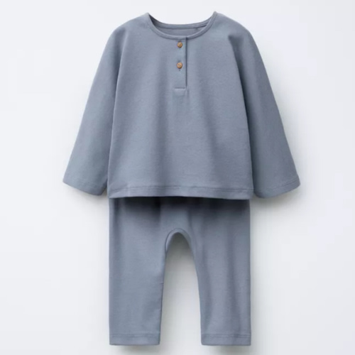 HENLEY T-SHIRT AND JOGGERS SET - Blue / Gray | ZARA United States