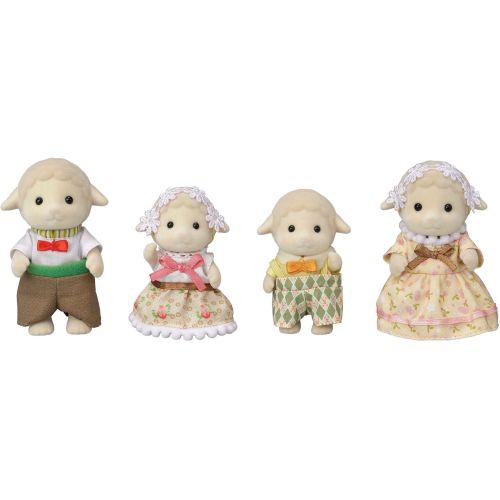 Calico Critter Sheep Family, Set of 4 Collectible Doll Figures