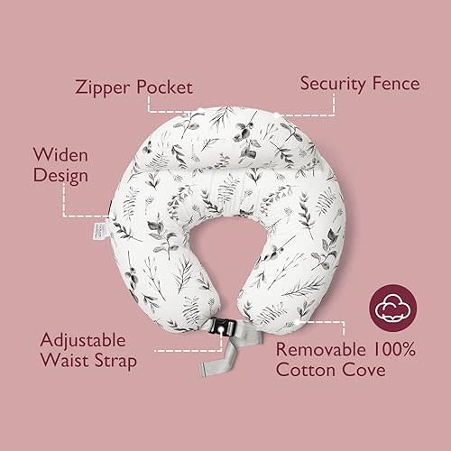 Momcozy Nursing Pillow for Breastfeeding, Original Plus Size Breastfeeding Pillows for Mom and Baby, with Removable Cotton Cover and Adjustable Waist Strap
