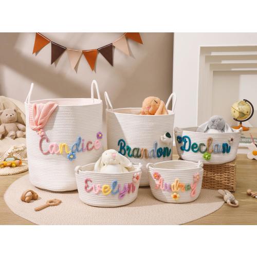 Personalized Handmade Basket,Rope Cotton Baby Gift Basket,Baby Basket,Baby Gift,Newborn Gift,Baby Shower Gift,Storage Basket,Toy Organizer