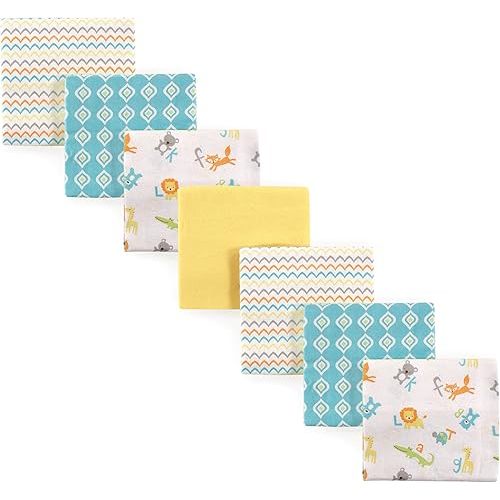 Luvable Friends Unisex Baby Cotton Flannel Receiving Blankets, Abc 7-Pack, One Size