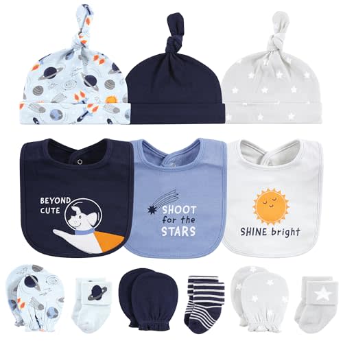 Hudson Baby Unisex Baby Caps or Headbands, Bibs, Mittens and Socks 12pc Set