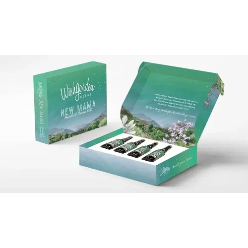 WishGarden Herbs Postpartum Essentials Kit with Gift Box - Post partum Essentials for New Mom w/AfterEase, Happy Ducts, Milk Rich & Baby Blues, Supports Contractions, Breastfeeding & Postpartum Mood