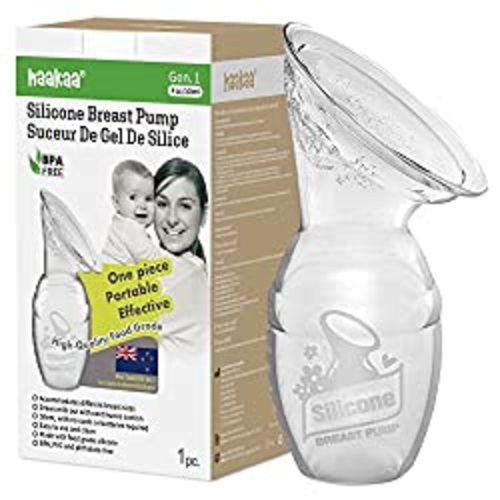 Haakaa Breast Pump with Silicone Nipple Silicone Breastfeeding Pump Manual Breast Pumps Milk Pump 100% Food Grade Silicone