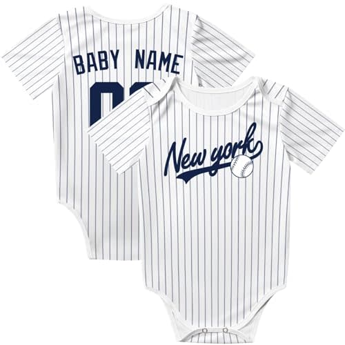 KREDE Baby Clothes Unisex Bodysuit Personalized Custom Baby Name Number for Boy Girl