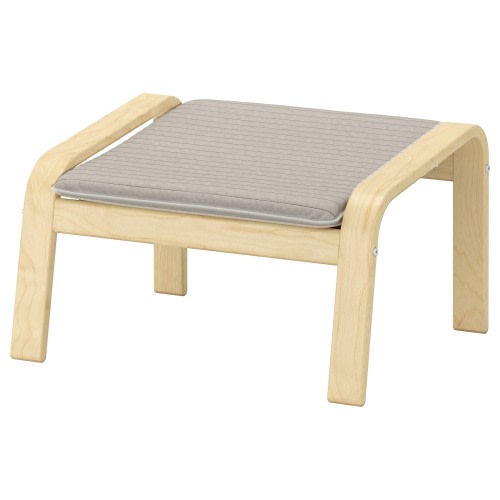 POÄNG Ottoman - birch veneer/Knisa light beige