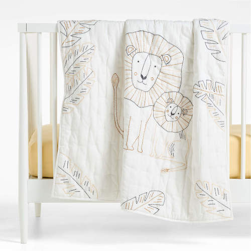Jungle Lion Organic Cotton Baby Crib Quilt