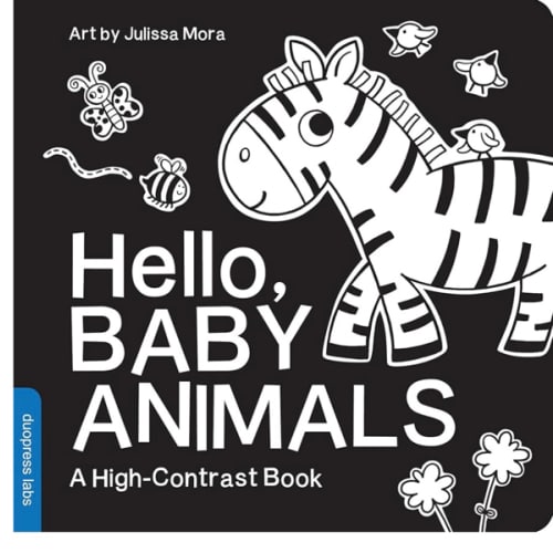 Hello, Baby Animals: A Black-and-White Board Book for Babies That Helps Visual Development (High-Contrast Books)