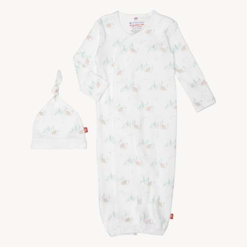 babe in the woods organic cotton magnetic cozy sleeper gown + hat set – Magnetic Me