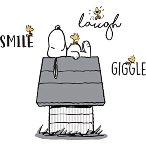 Lambs & Ivy Classic Snoopy with Woodstock & Dog House Black/Gray Wall Decals