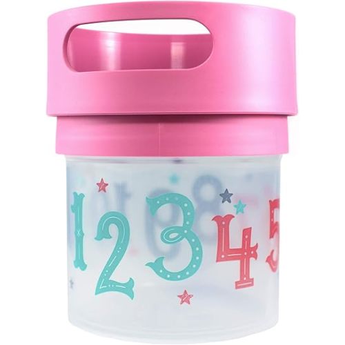 Spill Proof Snack Cup Pink 12 Ounce jar, Made in The USA