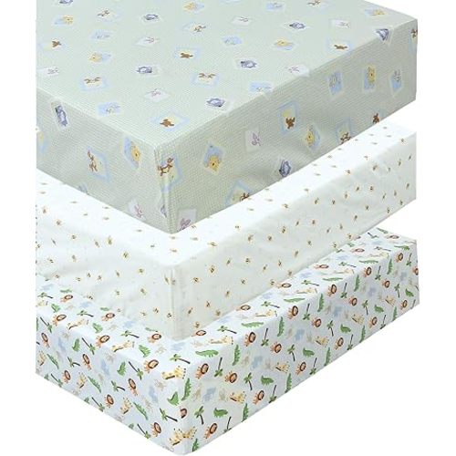 Danica 100% Cotton Fitted Baby Crib Sheet 3 Pack for Baby Boys Girls |Standard Crib and Toddler Mattress Sheets | 28x52 Inch (Sports & Boats)