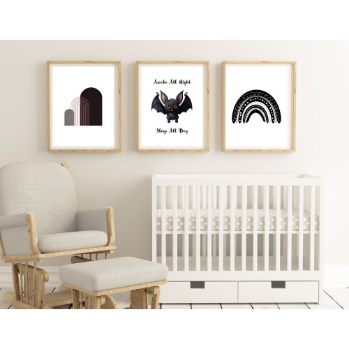 Bat Nursery Art, Boho nursery decor girl, Goth Nursery, Printable Wall Art | Gothic Nursery | Instant Digital Download, Nursery Shelf Decor