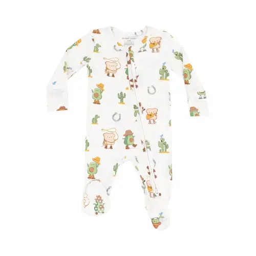 2 Way Zipper Footie - Avocado Toast Western – Angel Dear