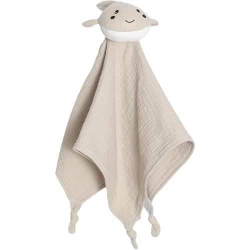 Organic Cotton Muslin Loveys for Babies,Security Blankets for Baby Lovey,Unisex Baby Essentials Neutral,Baby Registry Search,Newborn Baby Gifts for Boys and Girls (Whale Khaki)