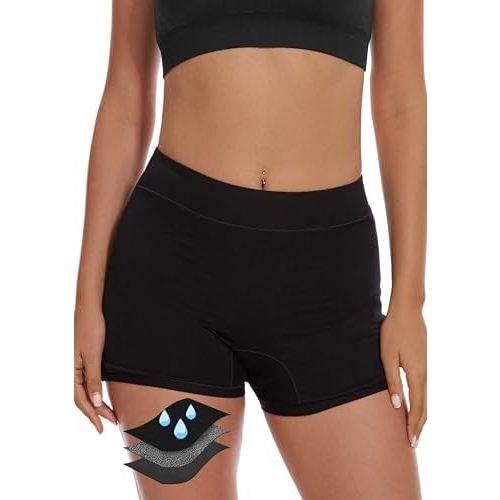 Overnight Period Shorts For Women, Leak-proof, Heavy Flow, Menstrual Absorbent Boyshorts
