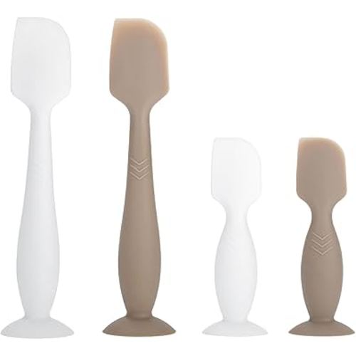 Baby Diaper Cream Spatula, 4 Pack Baby Diaper Rash Cream Applicator for Butt Paste Diaper Cream - Newborn Baby Essentials, 2 Large & 2 Mini Sizes (brown, white)