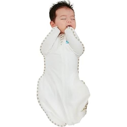 Love to Dream Organic Swaddle, Baby Sleep Sack, Swaddle Up Self-Soothing Swaddles for Newborns, Get Longer Sleep, Snug Fit Helps Calm Startle Reflex, 1.0 Tog, 5-8.5lbs., Cream