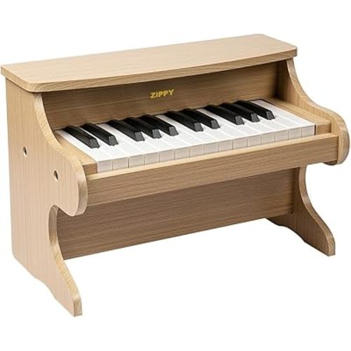 ZIPPY Kids Piano Keyboard, 25 Keys Digital Piano for Kids, Mini Music Educational Instrument Toy, Wood Toy for Toddlers Girls Boys (Oak)