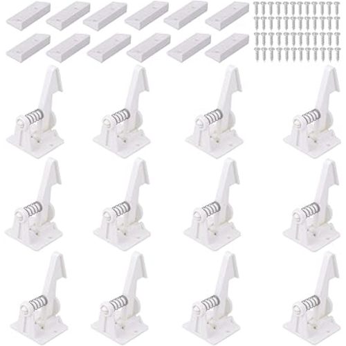 Vmaisi 12 Pack Cabinet Locks Child Safety Latches - Easy Install No-Drill