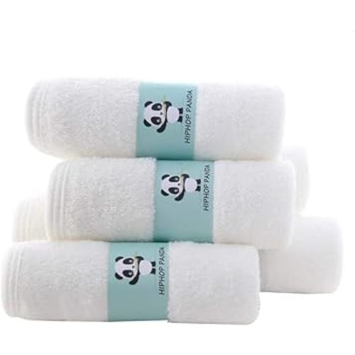 Amazon.com : HIPHOP PANDA Baby Washcloths, Rayon Made from Bamboo - 2 Layer Ultra Soft Absorbent Newborn Bath Face Towel - Reusable Baby Wipes for Delicate Skin - White, 6 Pack : Baby