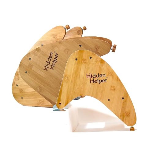 Hidden Helper Montessori Step Stool for Toddlers, Foldable Toddler Two Step Stool for Bathroom Sink & Kitchen Helper, Wooden Folding Stool for Kids Ages 2-5