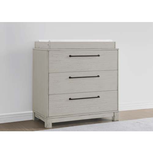 Rustic 3 Drawer Dresser with Interlocking Drawers