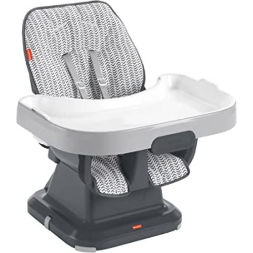 Fisher-Price SpaceSaver Simple Clean High Chair Baby to Toddler Portable Dining Seat with Removable Tray Liner, Pencil Strokes (Amazon Exclusive)
