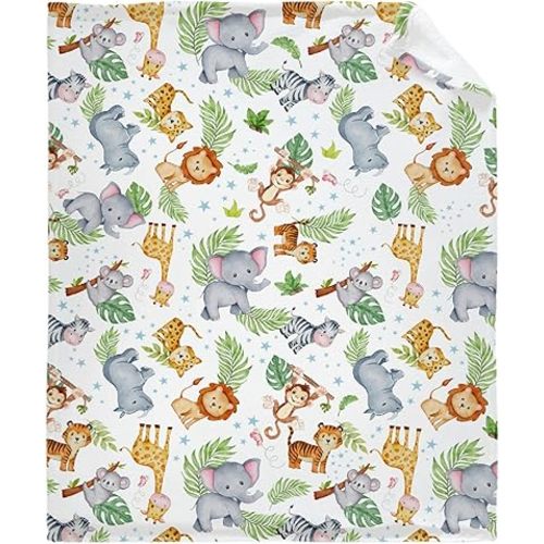 Jungle Animals Blanket Gifts Super Soft Lightweight Flannel Blankets Throw for Kids, Adult, Suitable for Couch, Sofa, Bed, Camping, Travel All Seasons 50"x60" for Teen