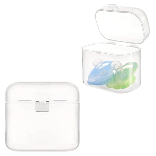 Accmor Pacifier Case, Pacifier Container Can Storage 2 Pacifiers, Baby Pacifier Holder Case for Travel, BPA Free,Transparent,2 Pack