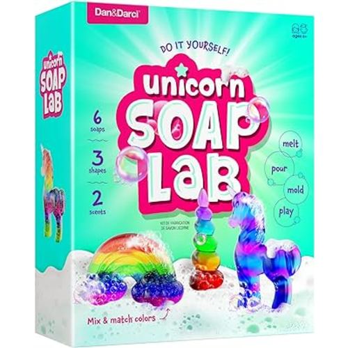 Unicorn Soap Making Kit - Girls Easter Crafts DIY Project Age 6+ Year Old Kids - Unicorn Girl Gifts - Science STEM Activity Teenage Gift - Make Your Own Soap Kits - Craft Toys Ages 6 7 8 9 10 11 12