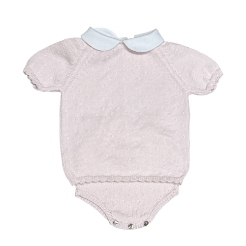 Diagonal Dot Diaper Set, Pink