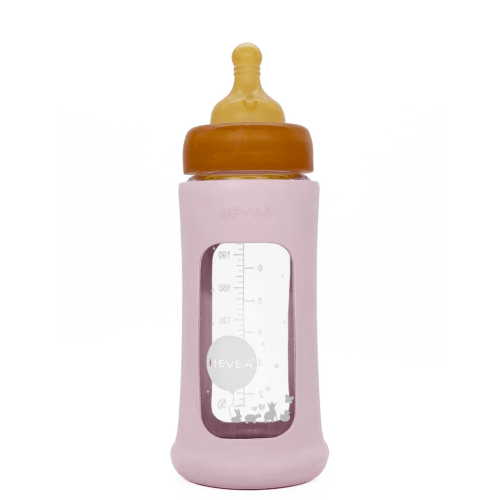 Hevea Wide Neck Glass Bottle with Sleeve - Single Pack - 8.5oz