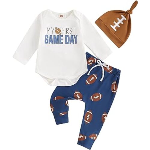 Newborn Baby Boy Outfits Long Sleeve Letter Print Romper Checkerboard Pants Hat Sets Infant Boy Fall Winter Clothes