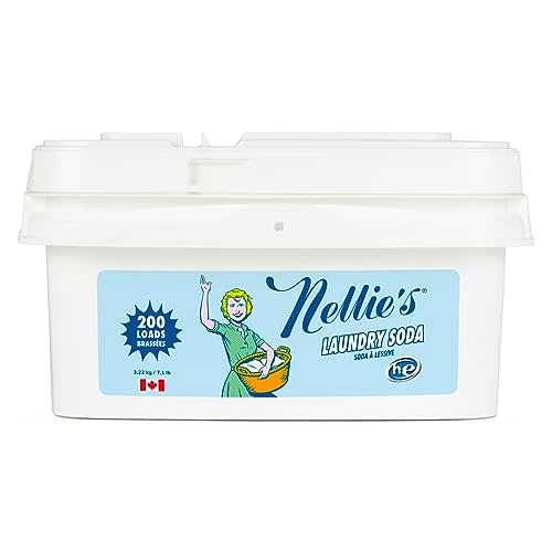 Nellie's Laundry Soda - Concentrated Laundry Detergent Powder - 200 Loads - Gentle on Skin and Environment - Fragrance-Free - (Made in Canada)