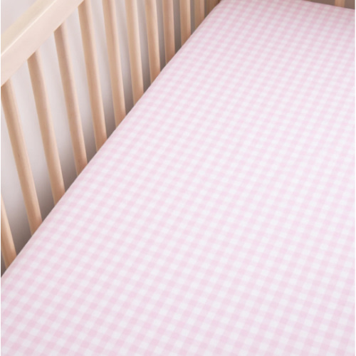 Luxe Premium Cotton Pink Gingham Crib Sheet