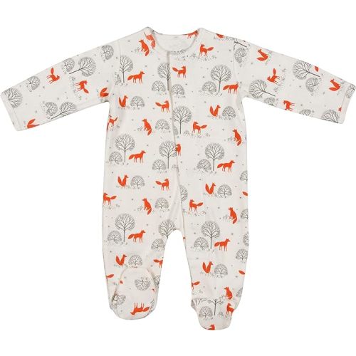 Magnetic Me Footie Pajamas - 100% Organic Cotton Baby Pajamas - Quick Magnetic Fastener Sleeper for Baby Boy and Girl - Friendly Fox - 0-3 Months