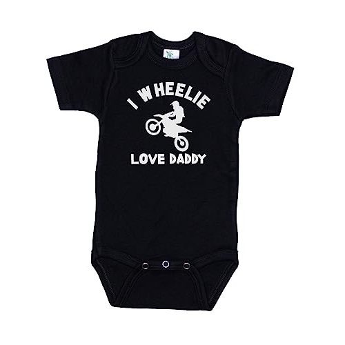 Ebenezer Fire Dirt Bike Onesie/I Wheelie Love Daddy/Motocross Bodysuit/Unisex Bodysuit