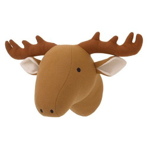 Little Love by NoJo Tan Moose Plush Head Wall Décor, Nursery Wall Hanging, Brown