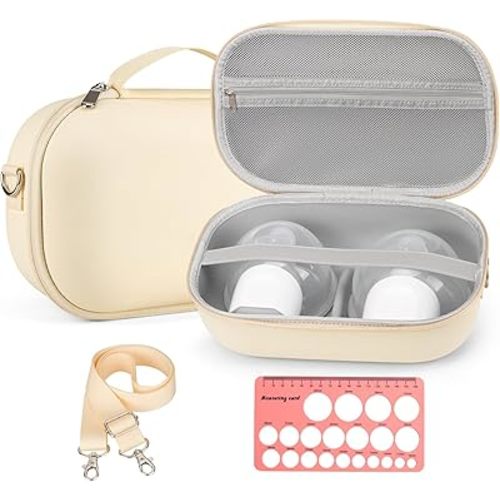Breast Pump Bag for Momcozy S12 Pro/S9 Pro/M5/V2, Hard Shell Breast Pump Storage for Hands-Free Wearable Breast Pumps with Nipple Ruler, Pumping Travel Case for Breast Pump and Accessories