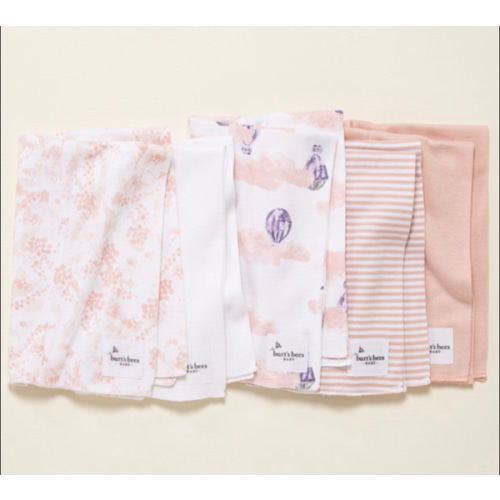 Burt's Bees Baby Organic Burp Cloth (5 Pack) - Floral