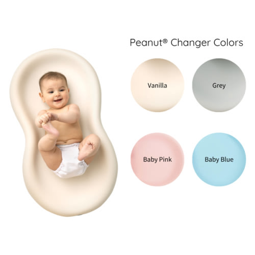 Keekaroo Peanut Changer Baby Vanilla– The Original Made in USA Easy-to-Clean Changing pad and The only Shell Over Foam, Fully Water Repellant