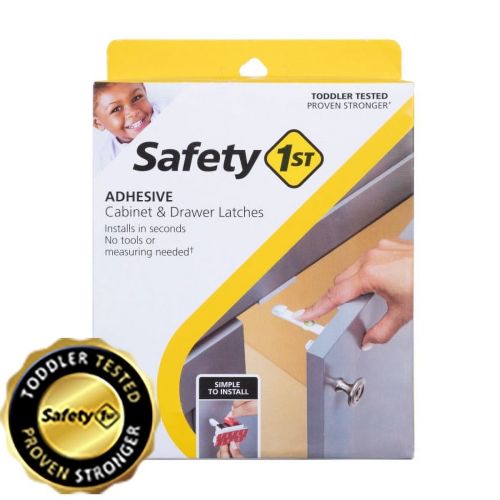 Safety 1ˢᵗ Adhesive Cabinet Latch (8pk), White