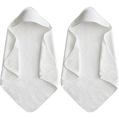 Baby Hooded Towels 31.5 * 31.5" Bath Towel for Newborn Toddler Infant Shower Gifts Ultra Absorbent Soft Bathrobe Blanket Boys and Girls (Snow-White)